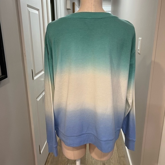 Splendid Waffle Knit Lightweight Looser Fit Ombré Long Sleeve Top - Picture 5 of 14
